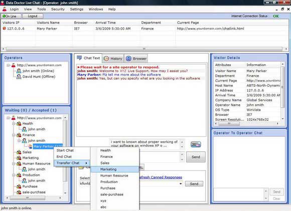 Screenshot of Instant Live Chat Software