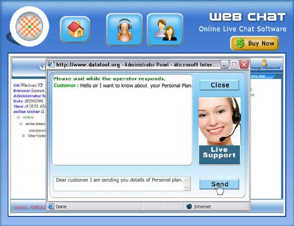 Screenshot of Live Webchat Software