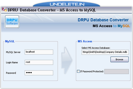 Database Converter Software &ndash; MS Access to MySQL Screenshot