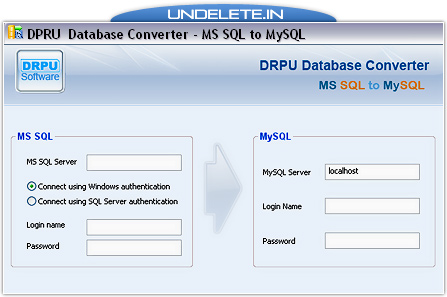 Database Converter Software - MSSQL to MySQL Screenshot