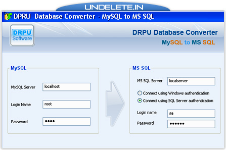 Database Converter Software - MySQL to MSSQL Screenshot