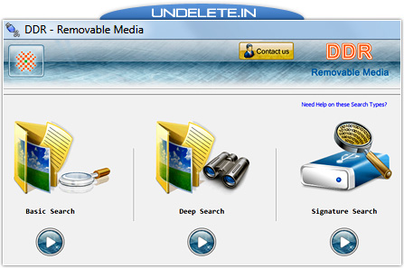 Removable media data recovery software screenshot