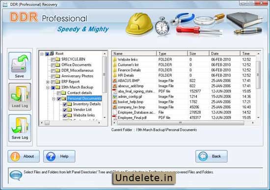 Screenshot of Undelete