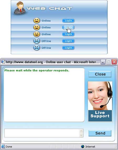 Screenshot of Multi Operator Live Webchat