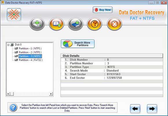 Windows FAT NTFS data recovery software recovers missing data from hard disk
