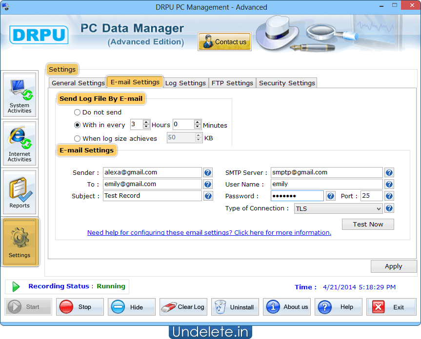 You can send log file