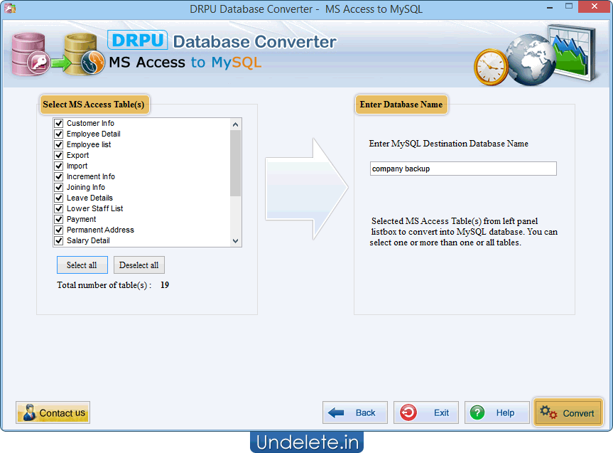 Database Converter Software - MS Access to MySQL