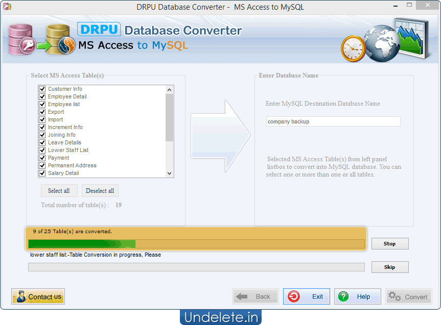Database Converter Software - MS Access to MySQL