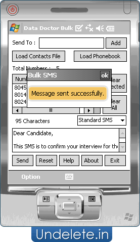 Pop up screen displays confirmation 