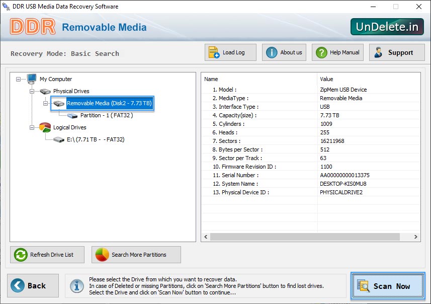 Removable Media Undelete Software