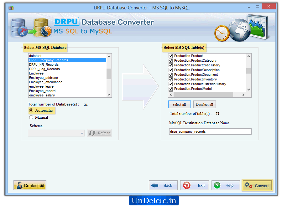 Database Converter Software - MS SQL to MySQL