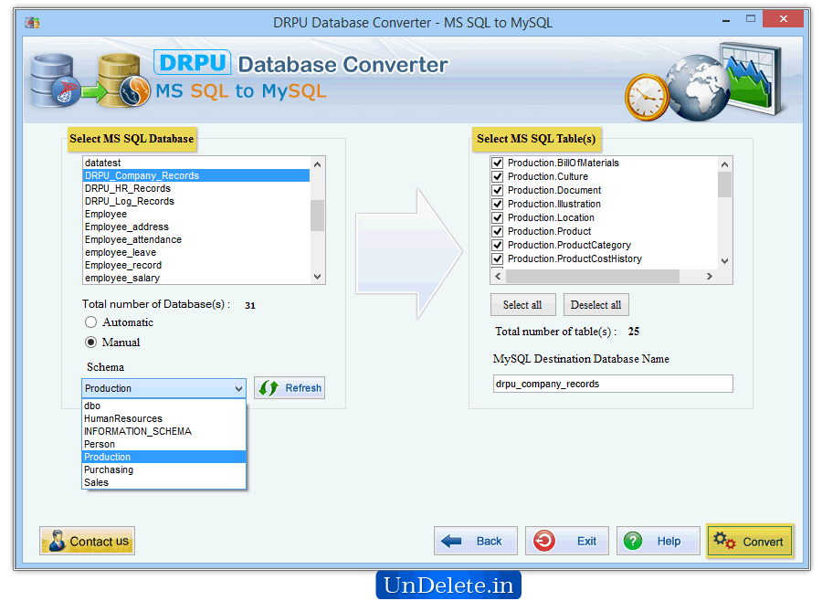 Database Converter Software - MS SQL to MySQL