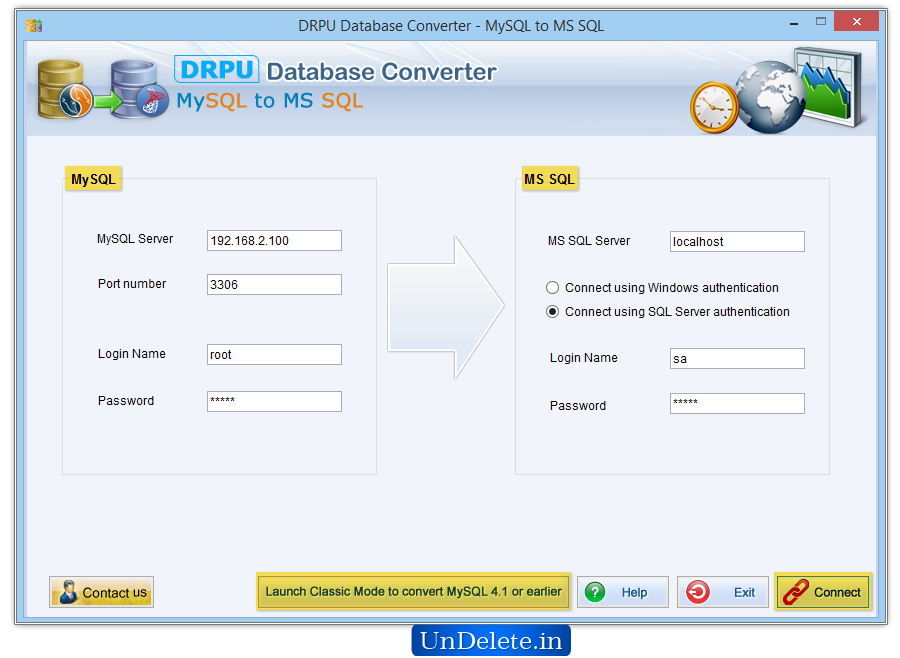 Database Converter Software - MySQL to MS SQL