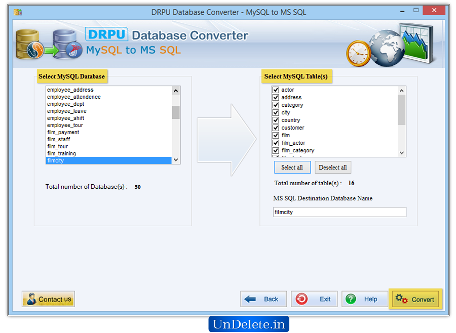 Database Converter Software - MS SQL to MySQL