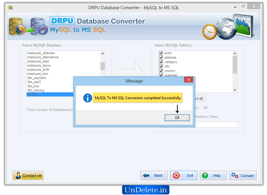 Database Converter Software - MS SQL to MySQL